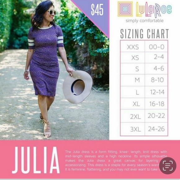 LulaRoe Julia striped - Picture 2 of 2